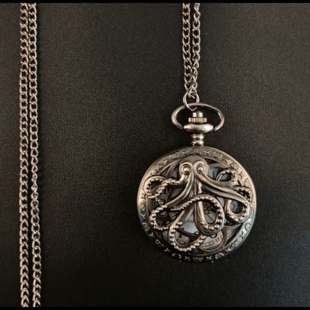 Octopus Pocket Watch Necklace